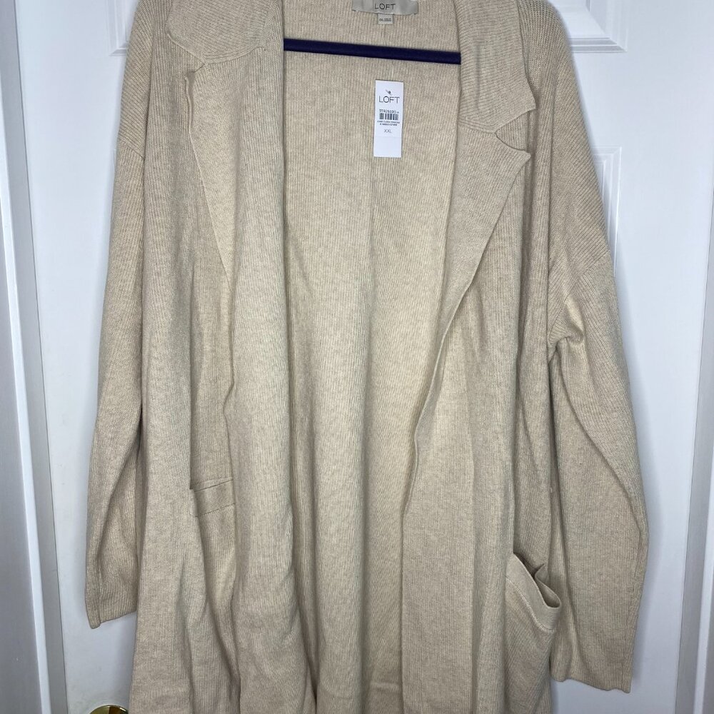 Ribbed Relaxed Open Sweater Blazer